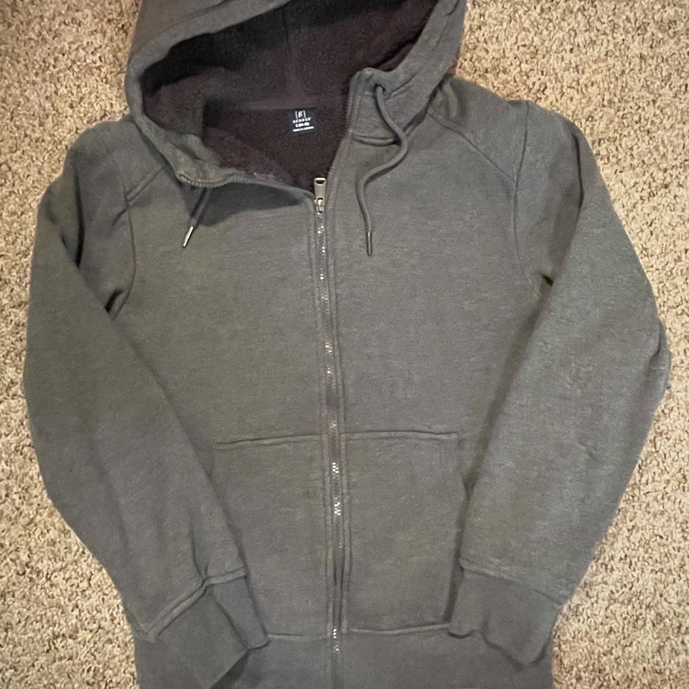 Gray Mens George zip up hoodie - Small